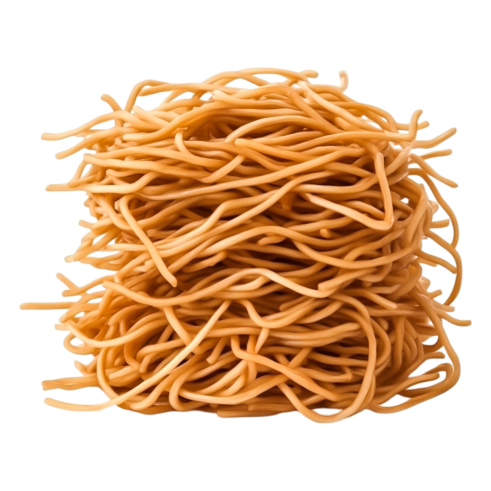 Intricate Twists of Cooked Noodles Piled in a Neat Mound png