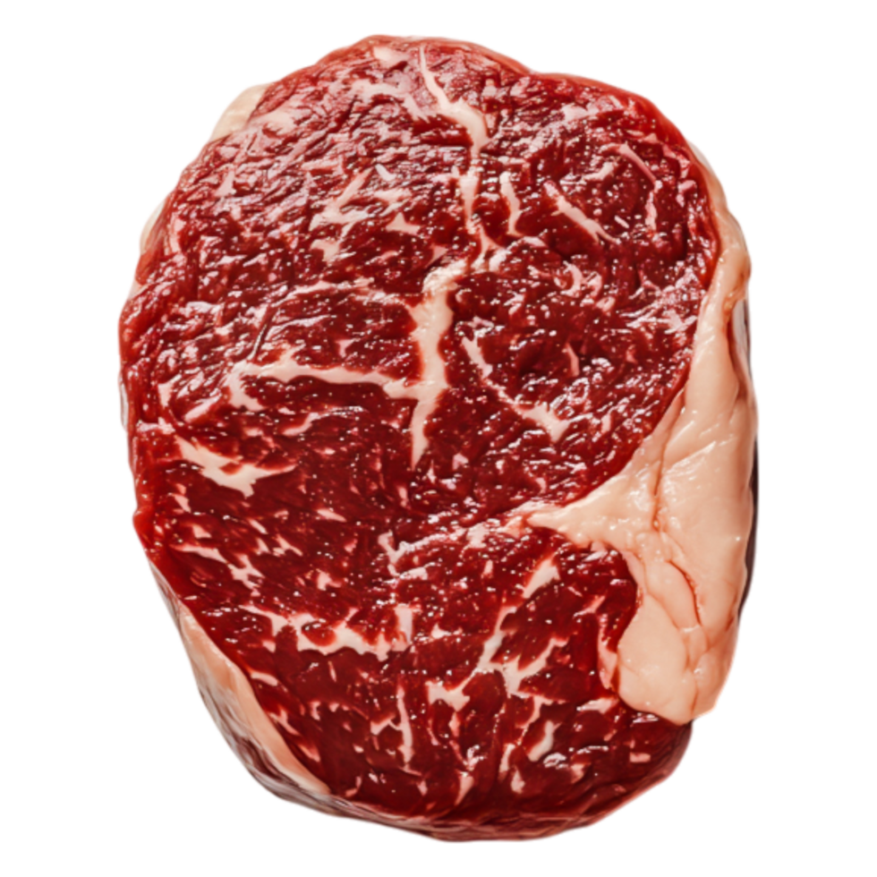 Raw Wagyu Beef Steak with Intricate Marbling and Rich Red Color png