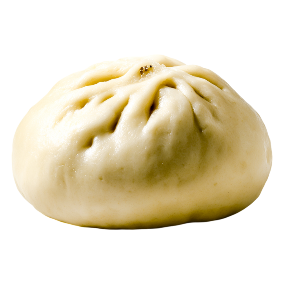 Freshly Steamed Bun with Soft Texture and Delicate Creasing png