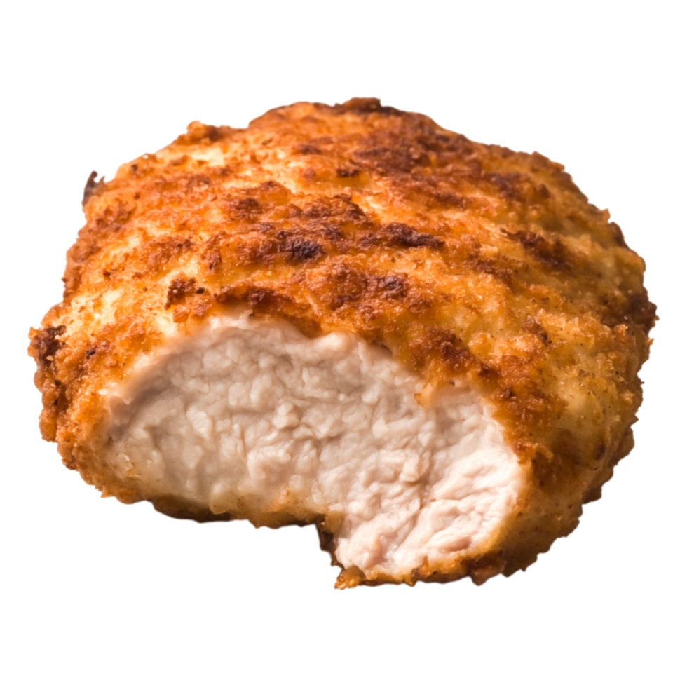 Crispy Chicken Breast with Golden Coating for Healthy Meal Options png