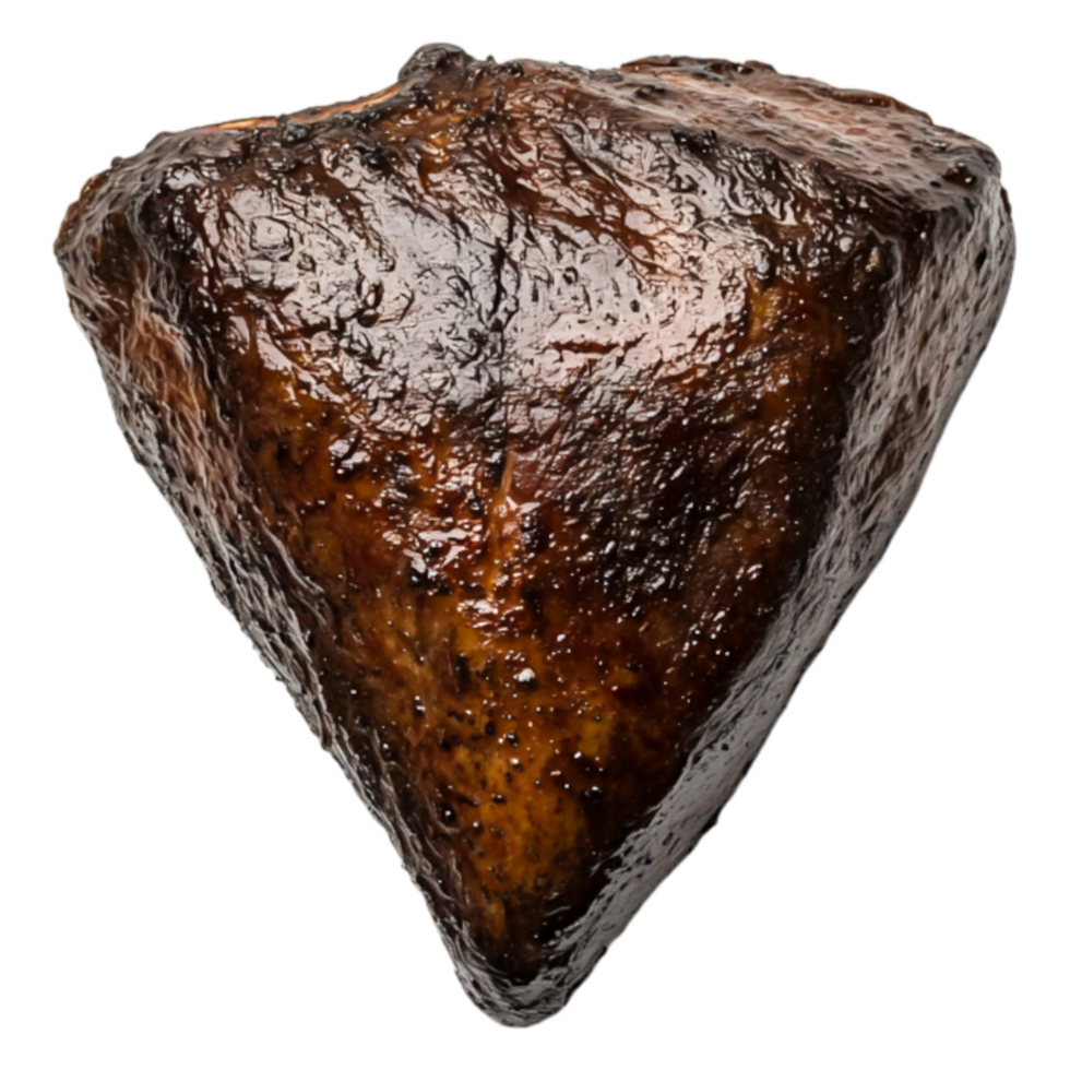 Unique Textured Brown Triangle Shaped Stone with Glossy Surface Appearance png