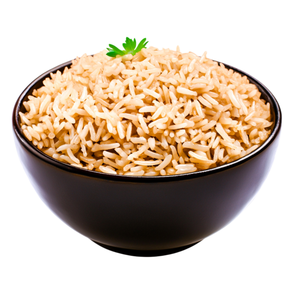 Freshly Cooked Brown Rice in a Bowl png