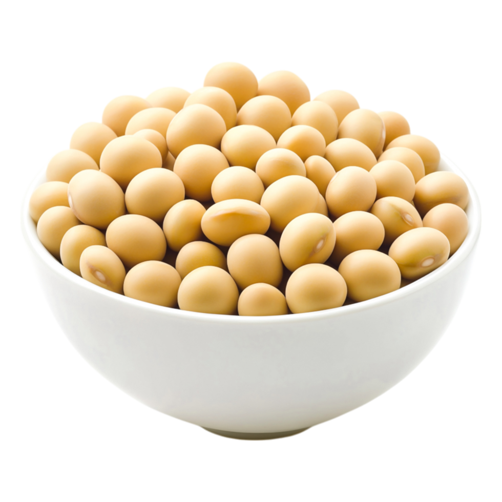 Fresh Organic Soybeans in White Bowl Offering Healthy Snack Option png