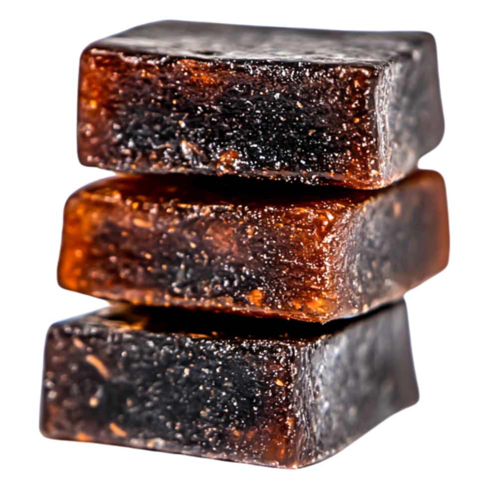 closeup View of Natural Handmade Black Soap Bars with Rich Texture png