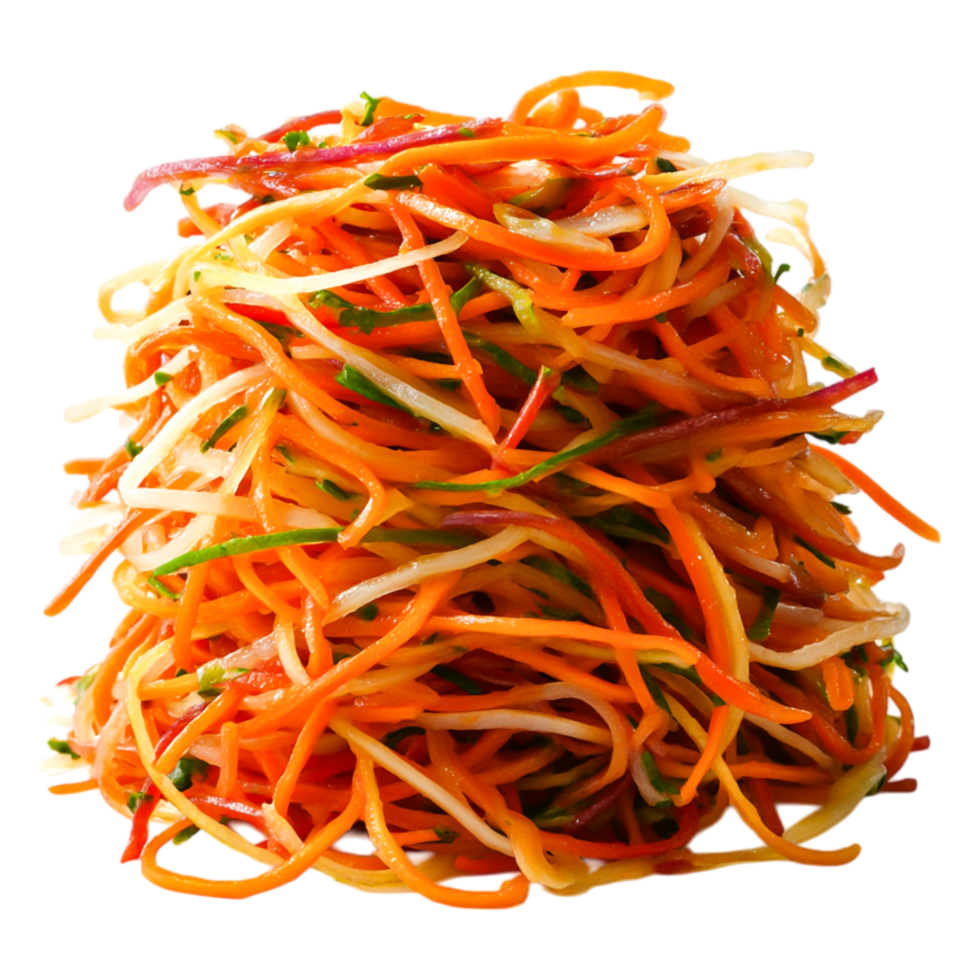 Colorful and Fresh Vegetable Salad Made from Shredded Carrots and Cucumbers png