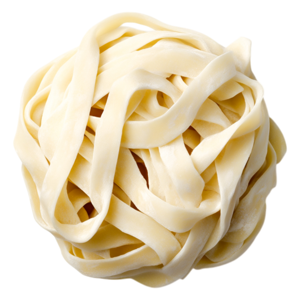 Fresh Uncooked Fettuccine Pasta Nest Isolated on png
