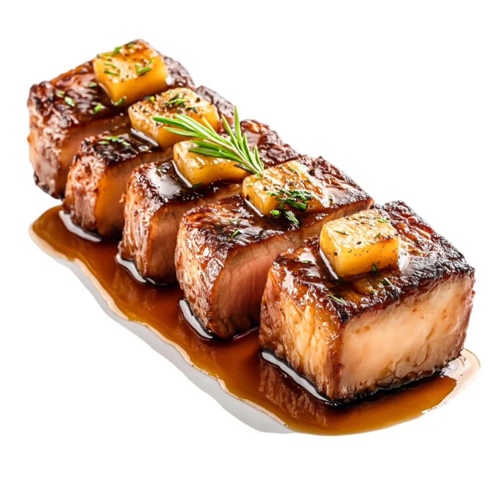 Savory Grilled Steak with Herb Butter and Glaze on png