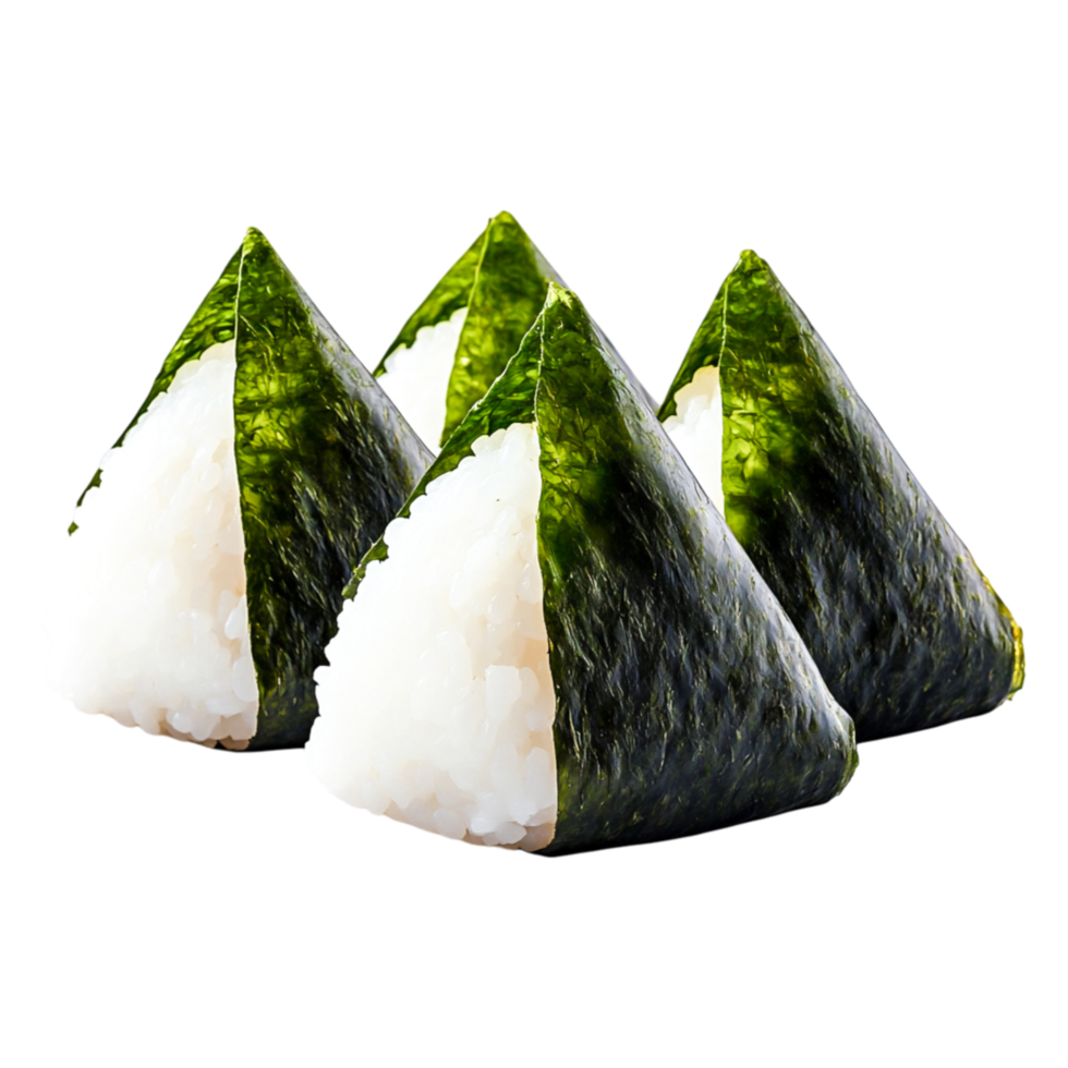 Delicious Homemade Rice Balls Wrapped in Seaweed for Japanese Cuisine Lovers png