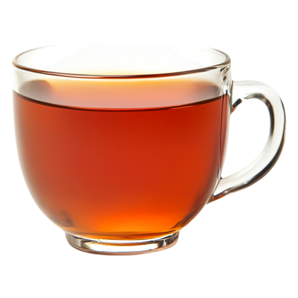 Transparent Glass Cup Filled with Warm Brown Tea png