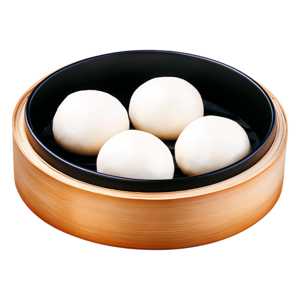 Steamed Buns in a Bamboo Steamer for Asian Cuisine Enthusiasts png