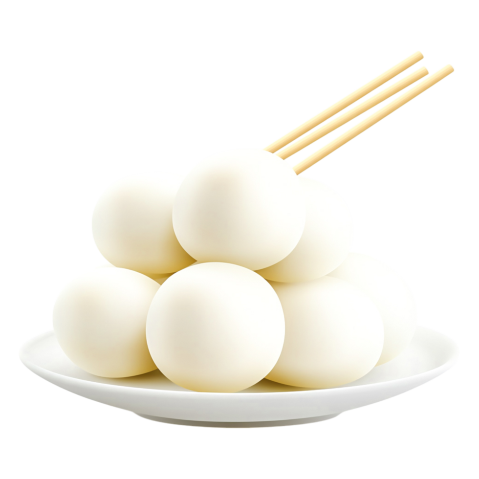 Fresh White Dumplings Served on Plate with Chopsticks Ready for Enjoyment png