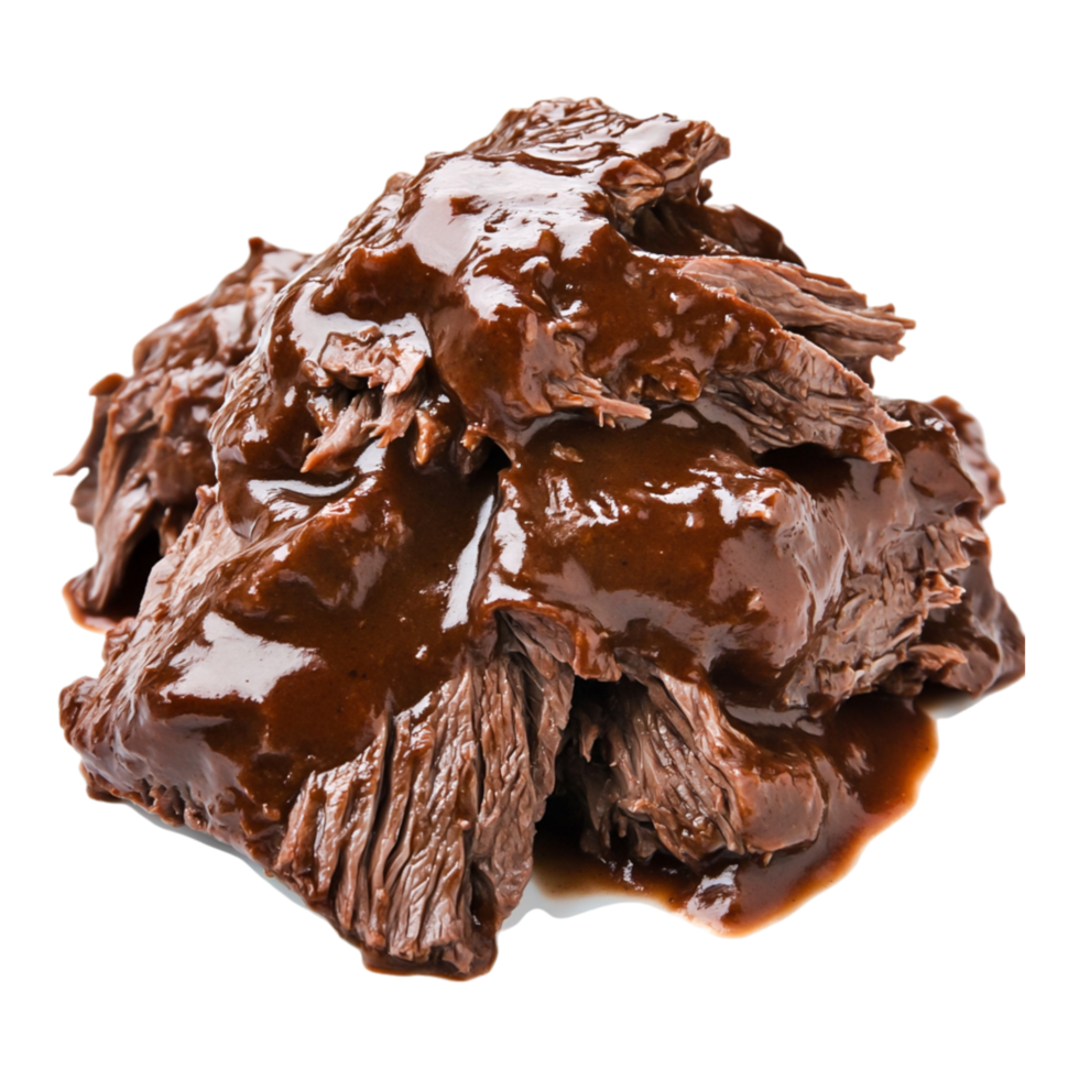 Tender Braised Beef in Rich Gravy Piled High on png