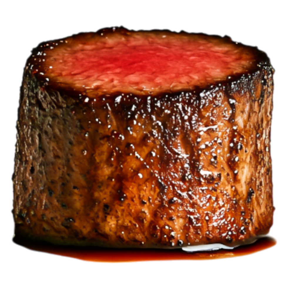 Juicy Grilled Steak with Perfectly Cooked Center and Glazed Surface png