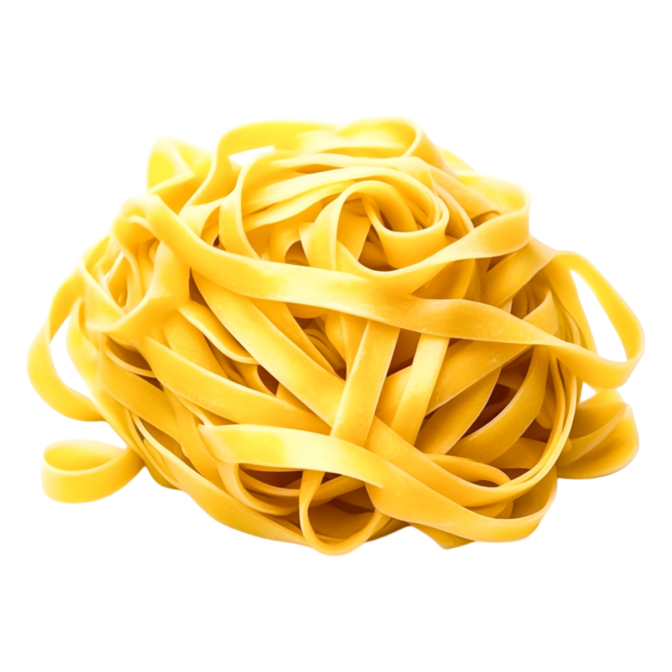 Freshly Made Fettuccine Noodles Piled for Culinary Use png