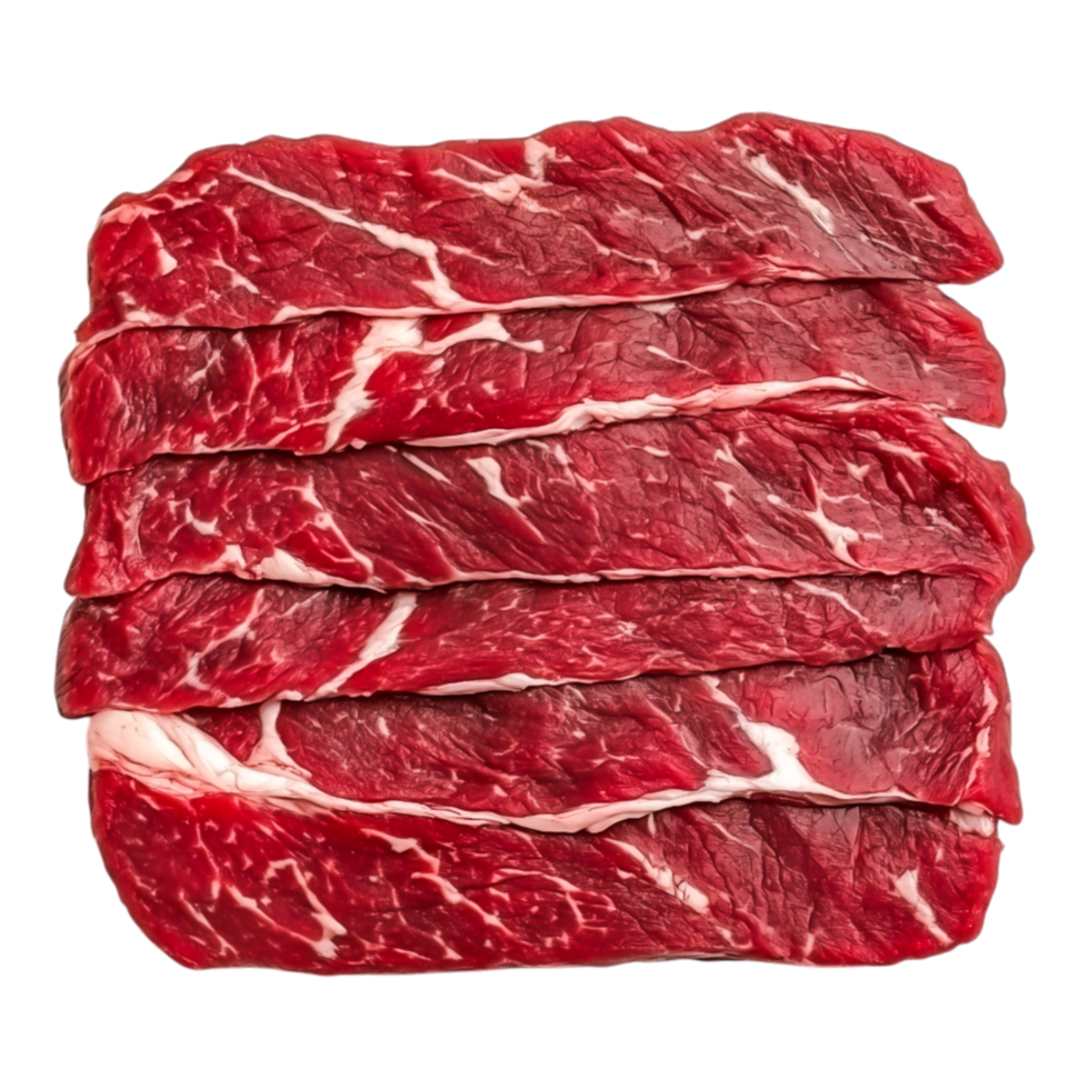 Fresh Premium Quality Raw Beef Slices on for Cooking png