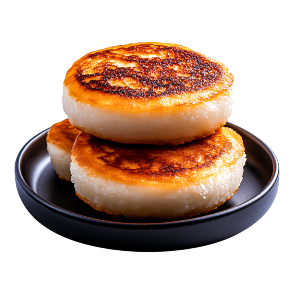 Deliciously Grilled Rice Cakes with Crispy Surface and Soft Center png