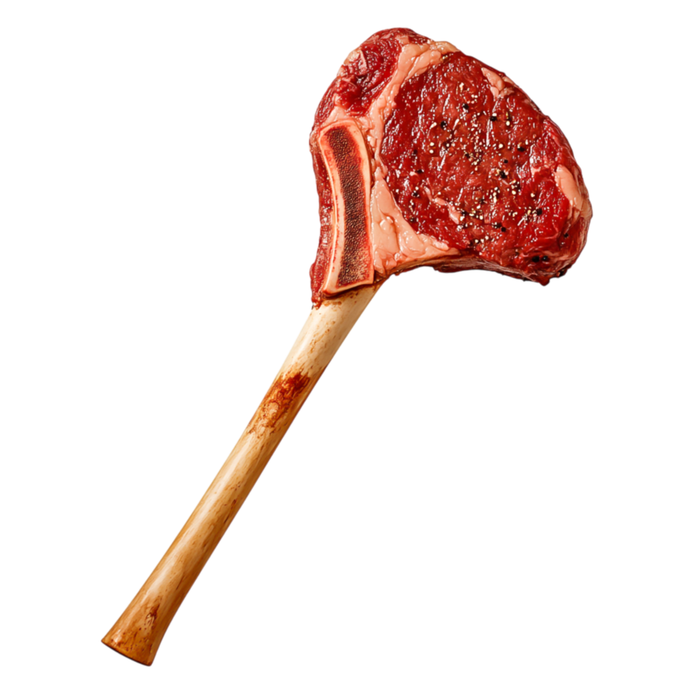 Juicy Raw Tomahawk Steak Ready for Cooking and Grilling Presentation png