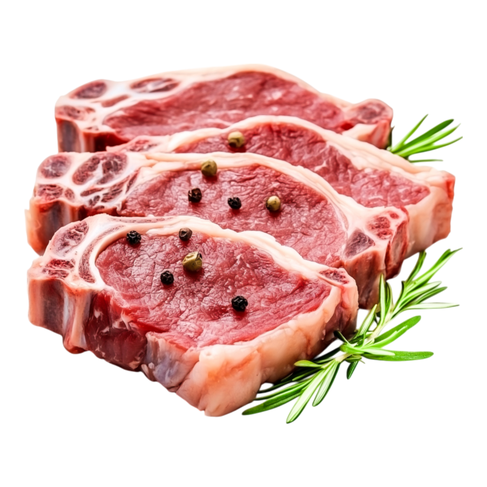 Fresh Lamb Chops with Rosemary and Pepper on png