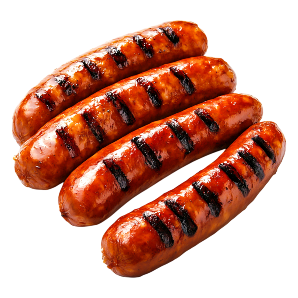 Grilled Sausages with Charred Stripes png