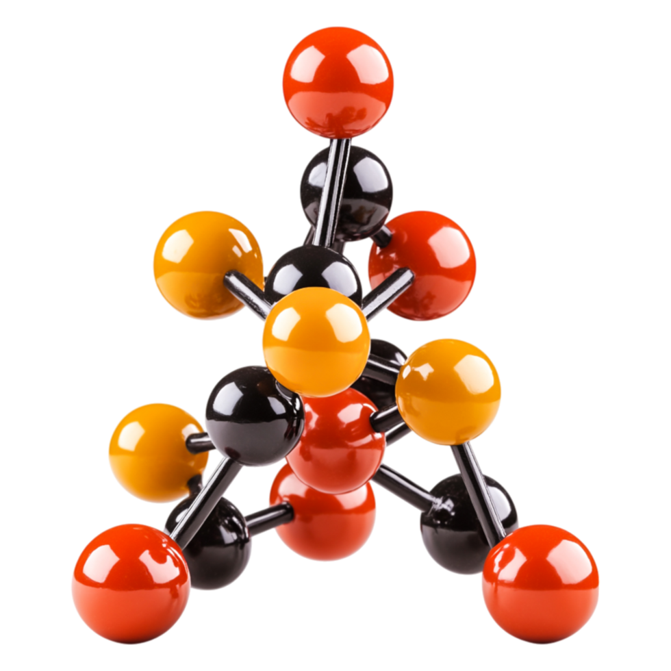 Colorful Molecular Structure Model Representing Chemical Compounds and Atoms png