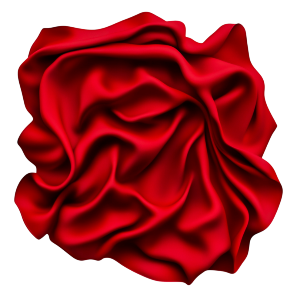 Crimson Silk Fabric Texture with Elegant Folds and Creases for Design png