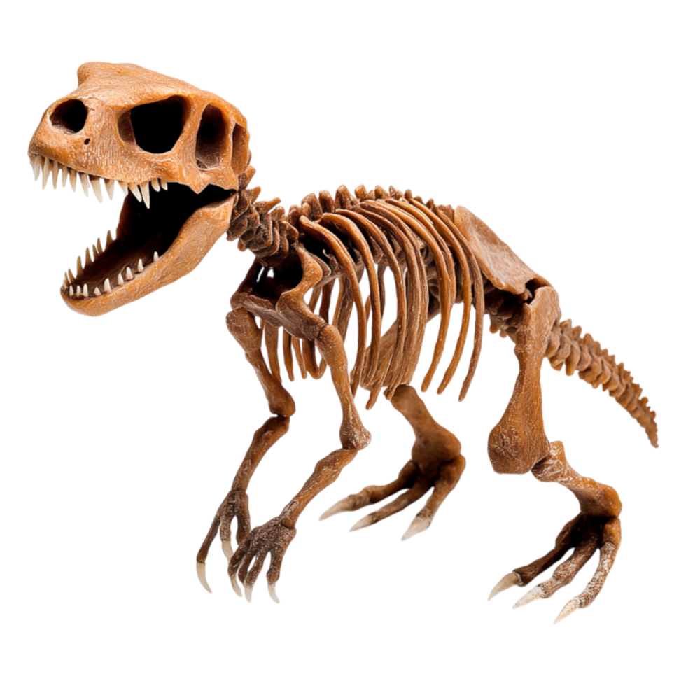 Realistic Dinosaur Skeleton Model Displayed Against png