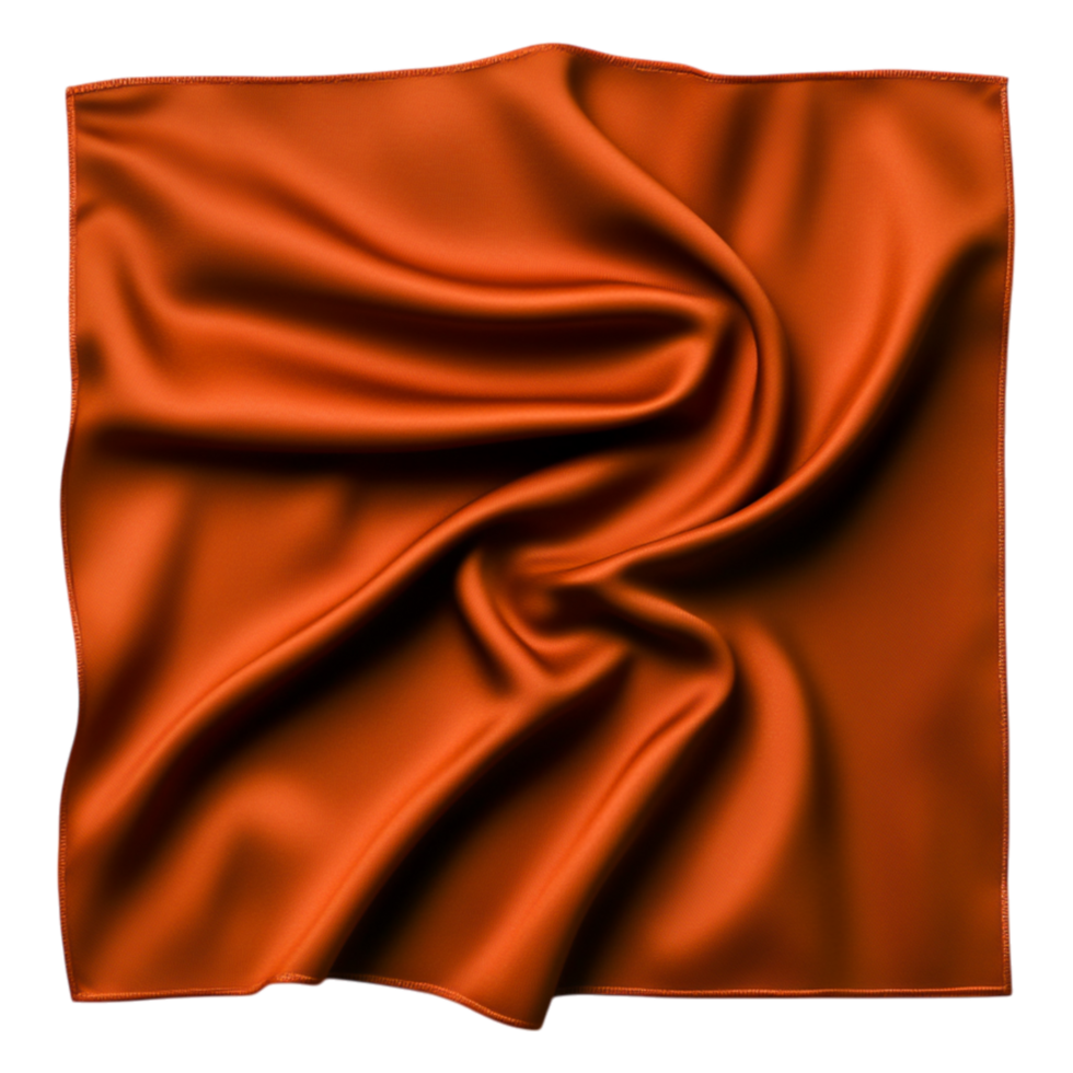 Luxurious Smooth Orange Fabric with Elegant Drapery and Soft Texture png
