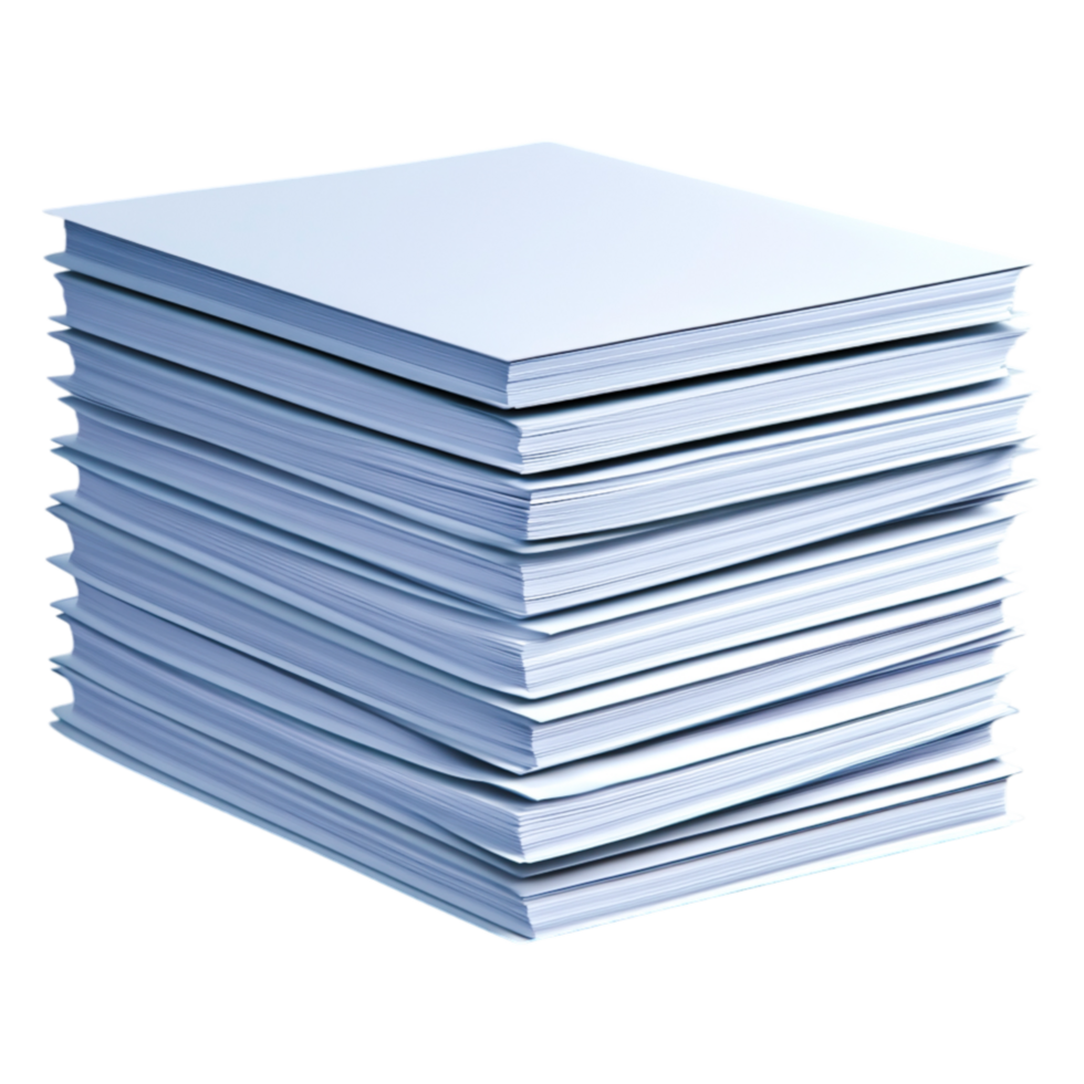 Stack of Blank Sheets of Papers Ready for Printing or Writing Purposes png