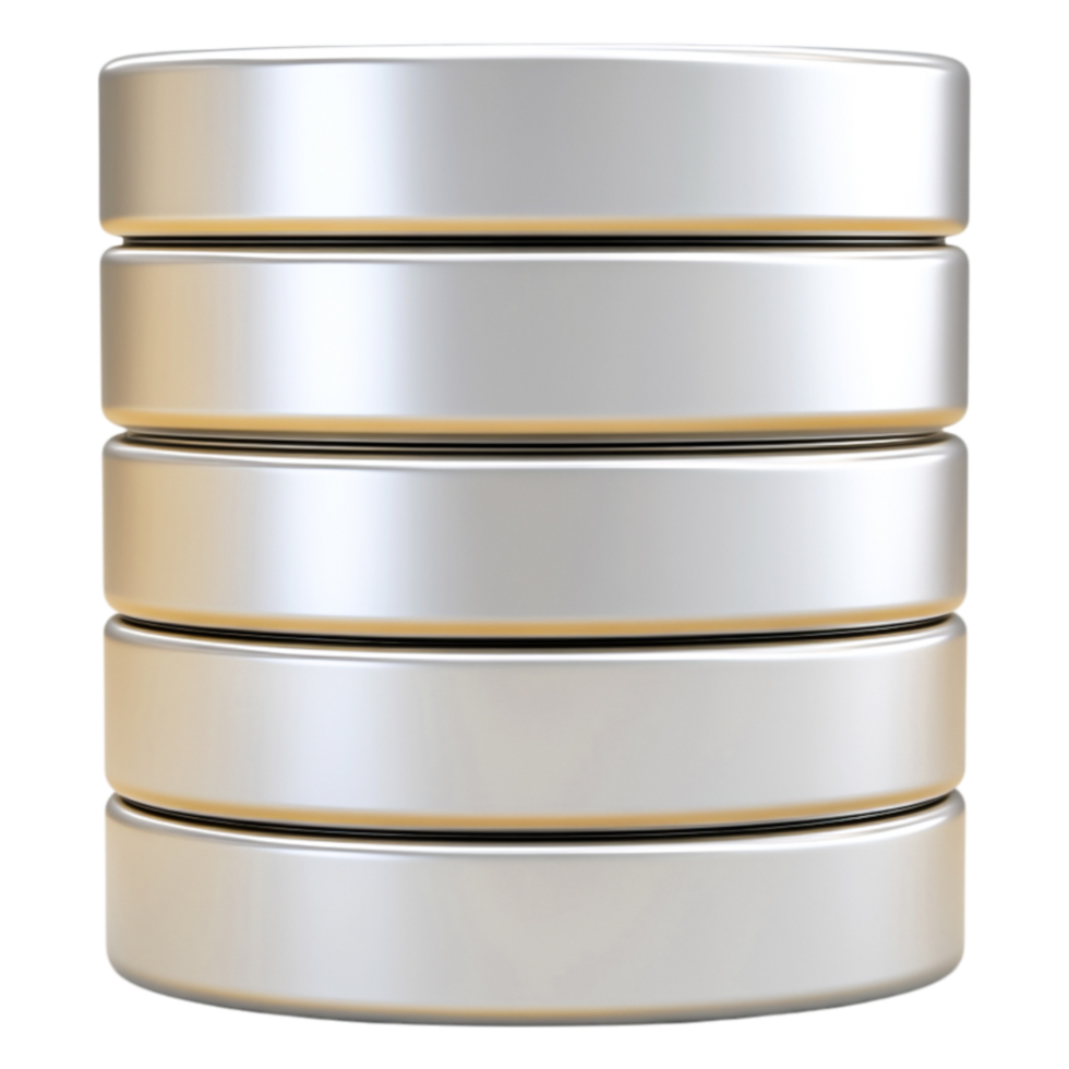 Metallic Stack of Smooth Round Discs on Minimalist png