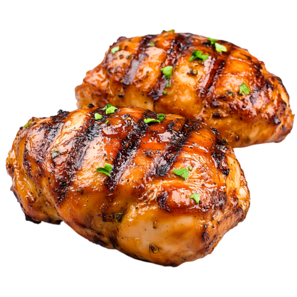 Grilled Chicken Breasts with Glaze and Herbs png
