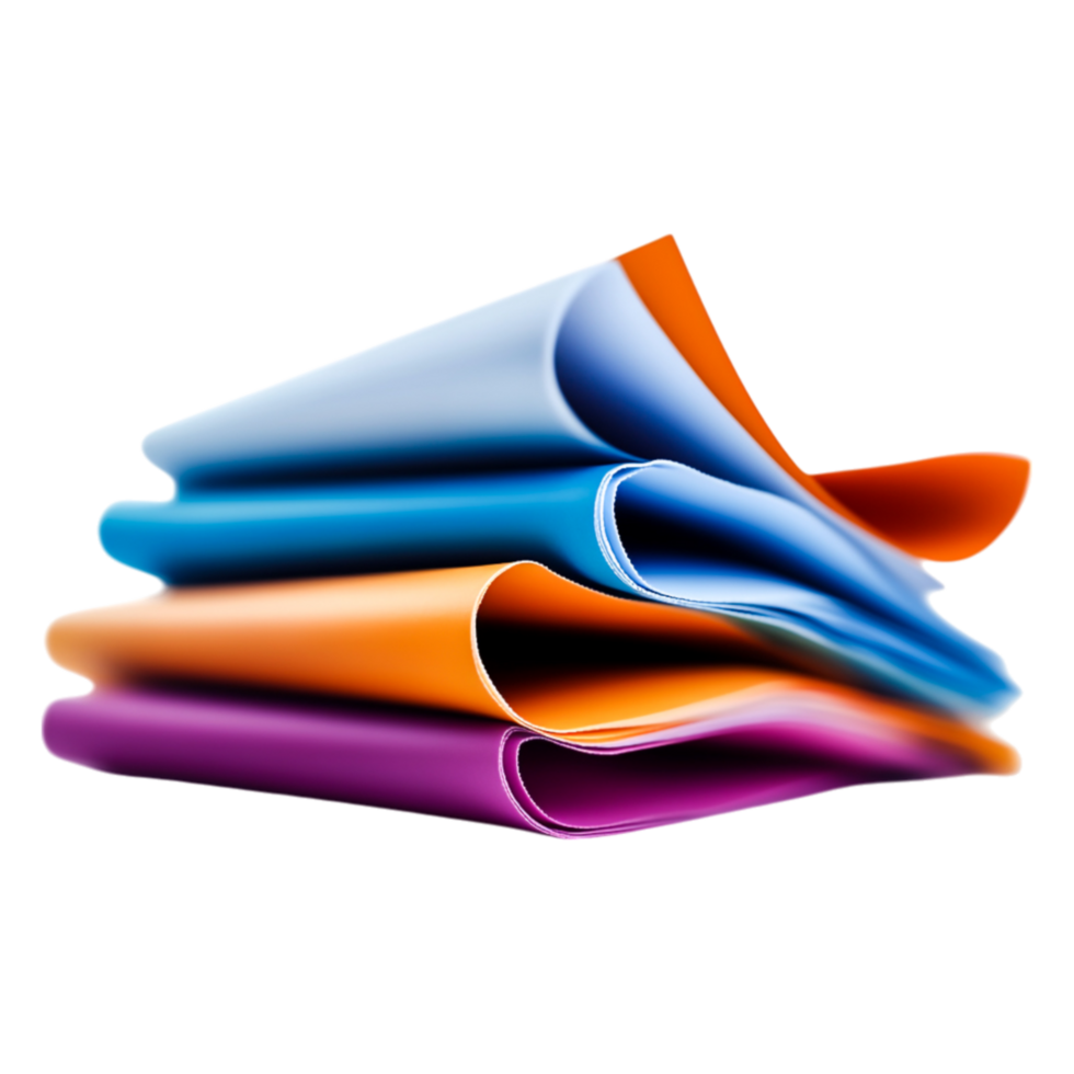 Vibrant Sheets of Colored Paper Stacked in a Creative Arrangement png