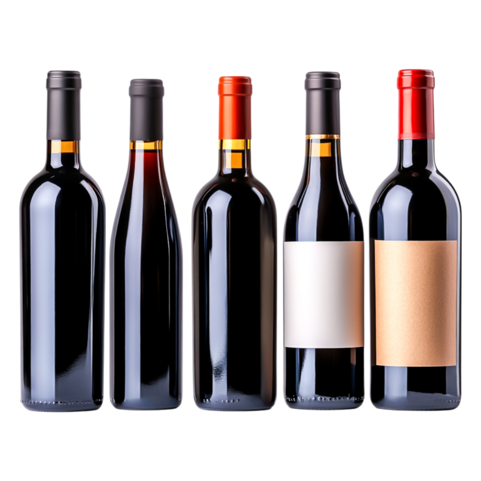Selection of Empty Wine Bottles on for Label Design png