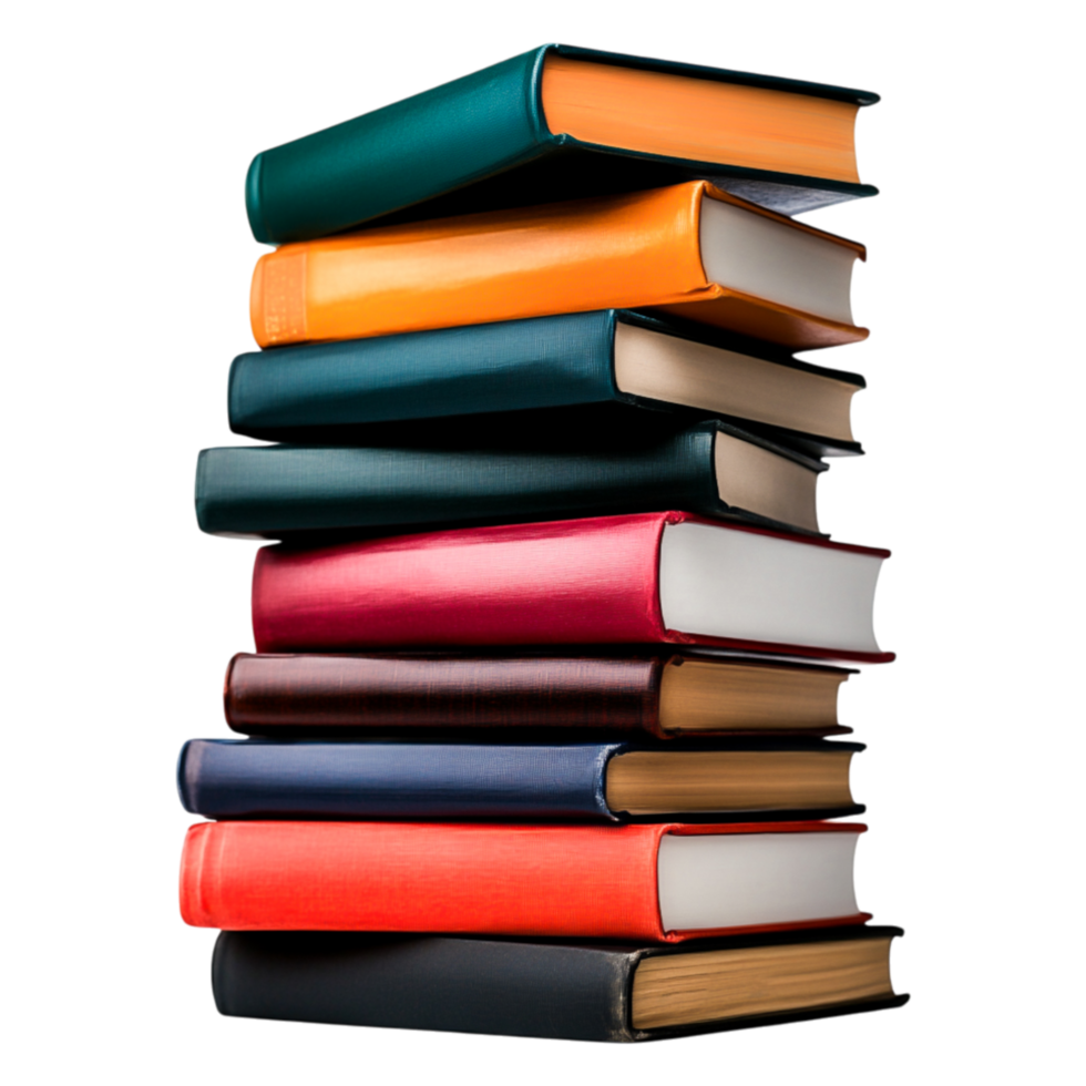 Colorful Stacked Books Creating an Artistic Display png