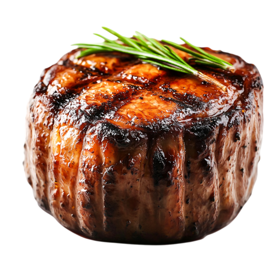 Juicy Grilled Steak with Herbs on Dark Background Great for BBQ Themes png