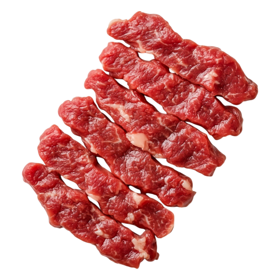 Fresh Slices of Raw Beef for Culinary Preparatind Cooking Needs png