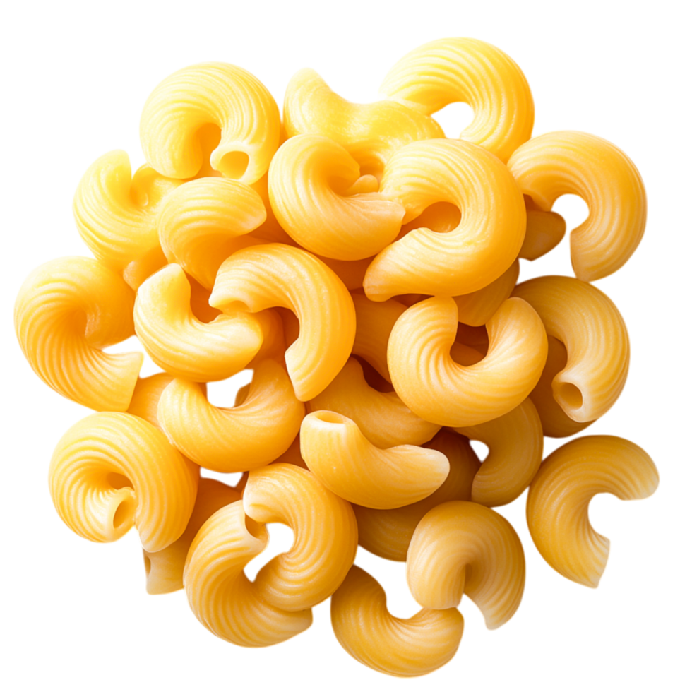 Curved Yellow Pasta Shells Piled Together png