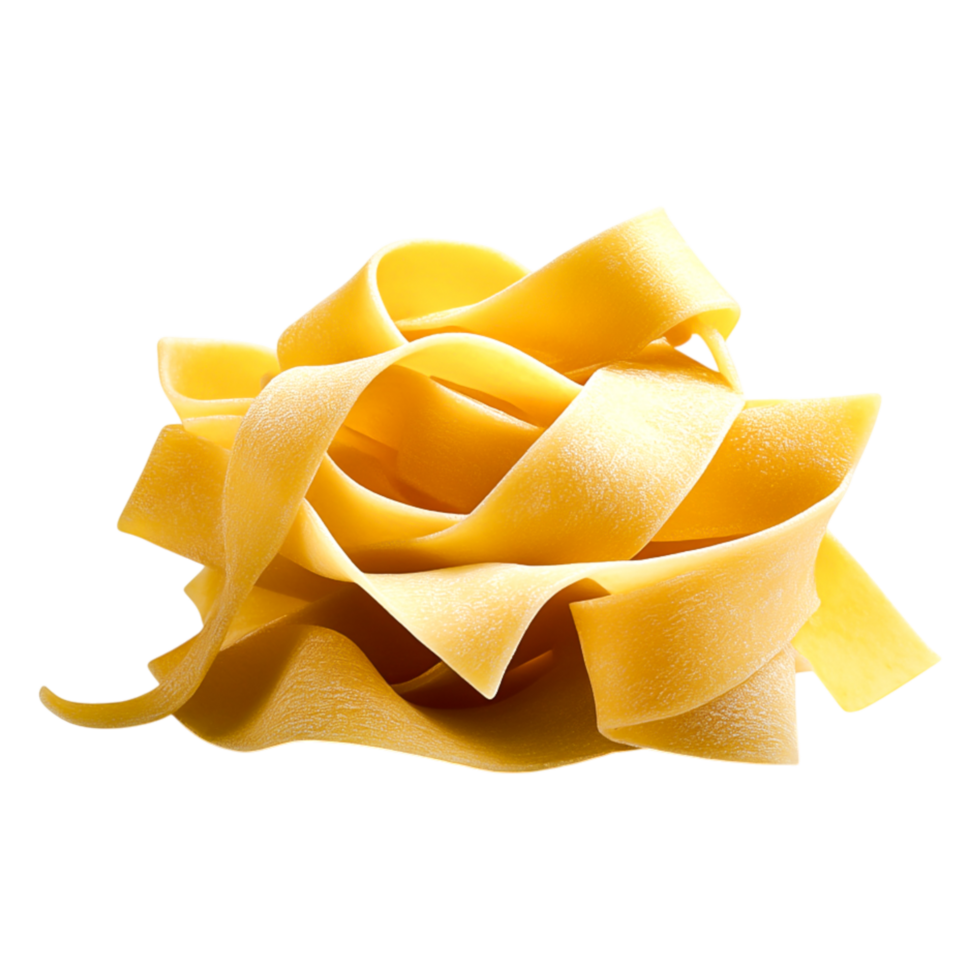 Fresh Yellow Pasta Noodles Twisted and Piled Culinary Ingredient Background png