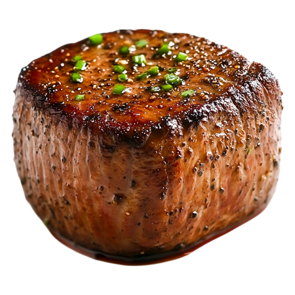 Perfectly Grilled Beef Steak with Herbs and Seasoning Garnish png