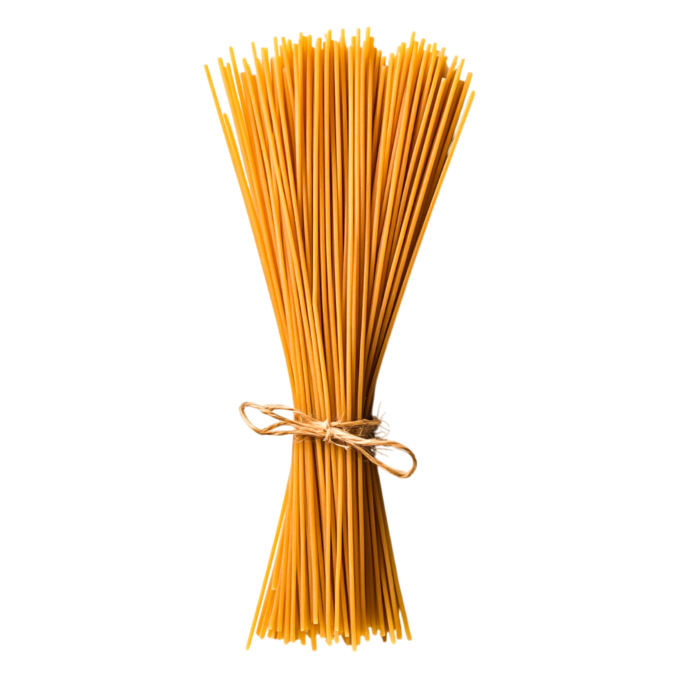 Raw spaghetti bundle tied with string for cooking png