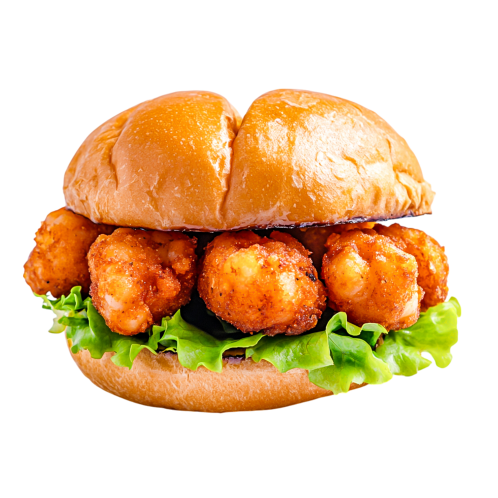 Chicken Sandwich with Fresh Lettuce Soft Bun png