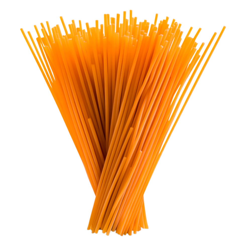 Bright Orange Uncooked Pasta Sticks Piled Together in A Decorative Display png
