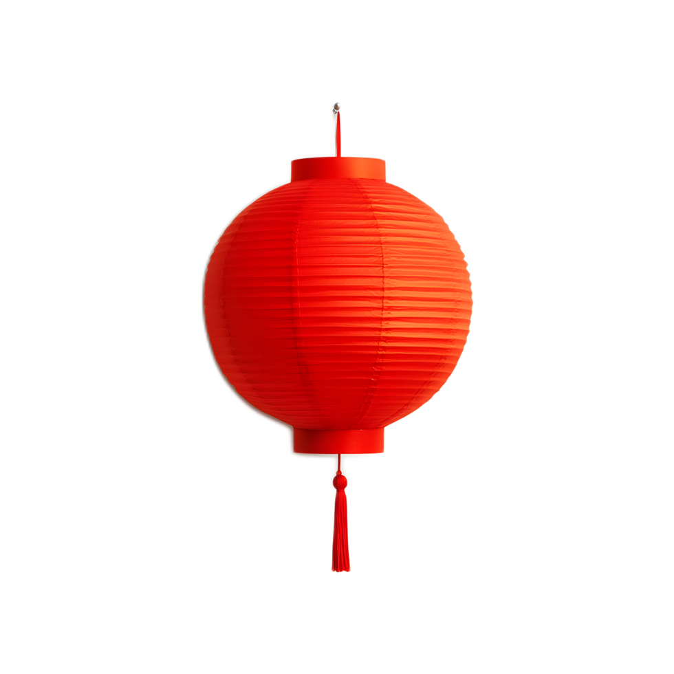 Vibrant Chinese Red Lantern Glowing in Festive Atmosphere png