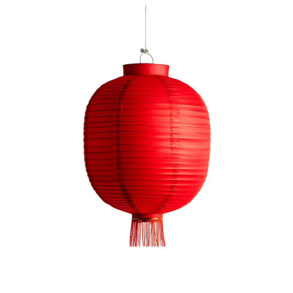 Vibrant Red Chinese Lantern Hanging in Festive Setting png