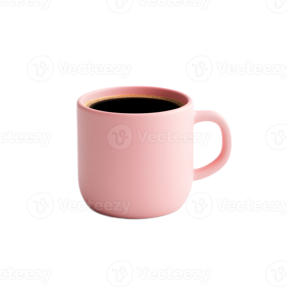 Vibrant Pink Ceramic Coffee Cup on Minimalist Background png