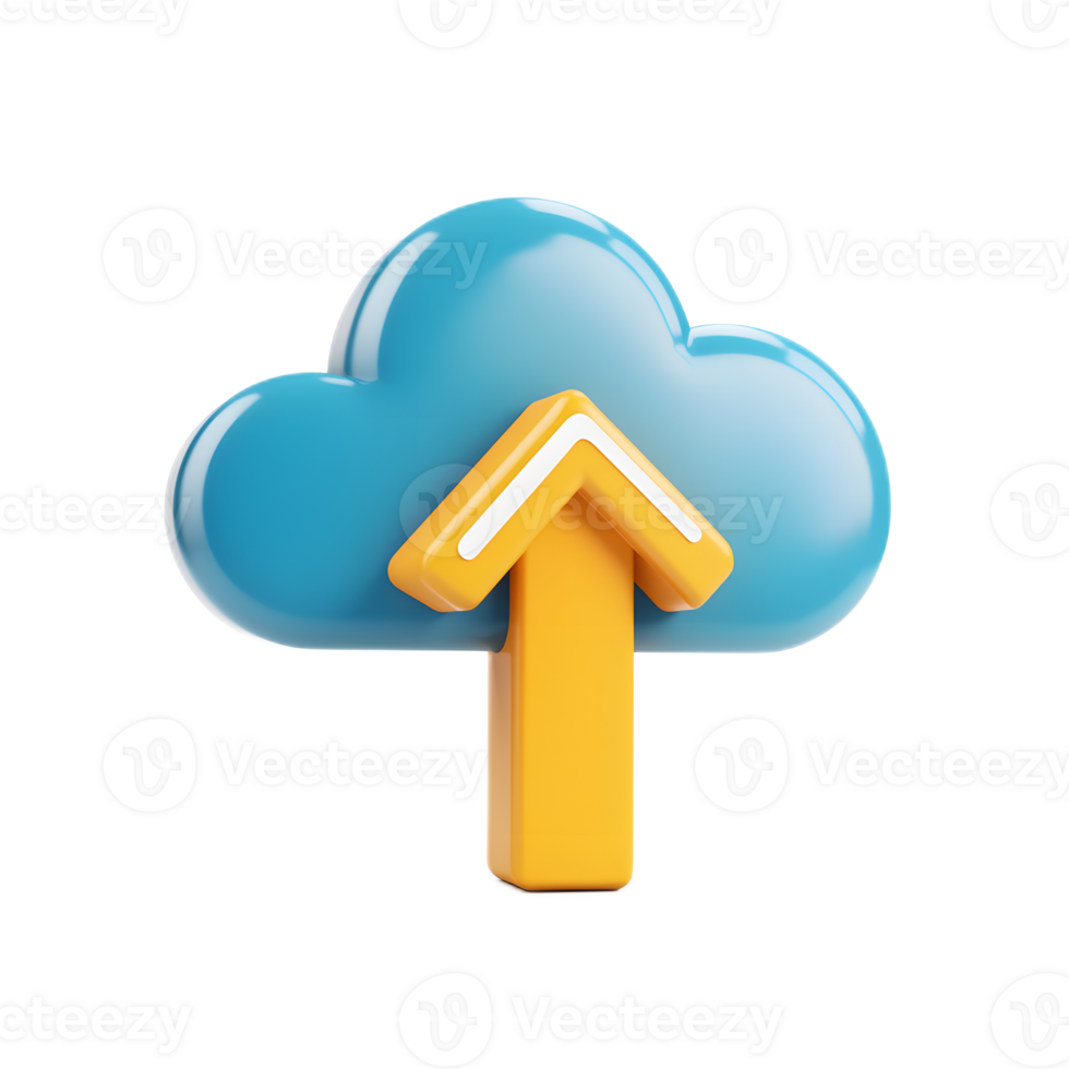 Cloud with Upload Arrows Graphic of Digital Data Transfer Concept png