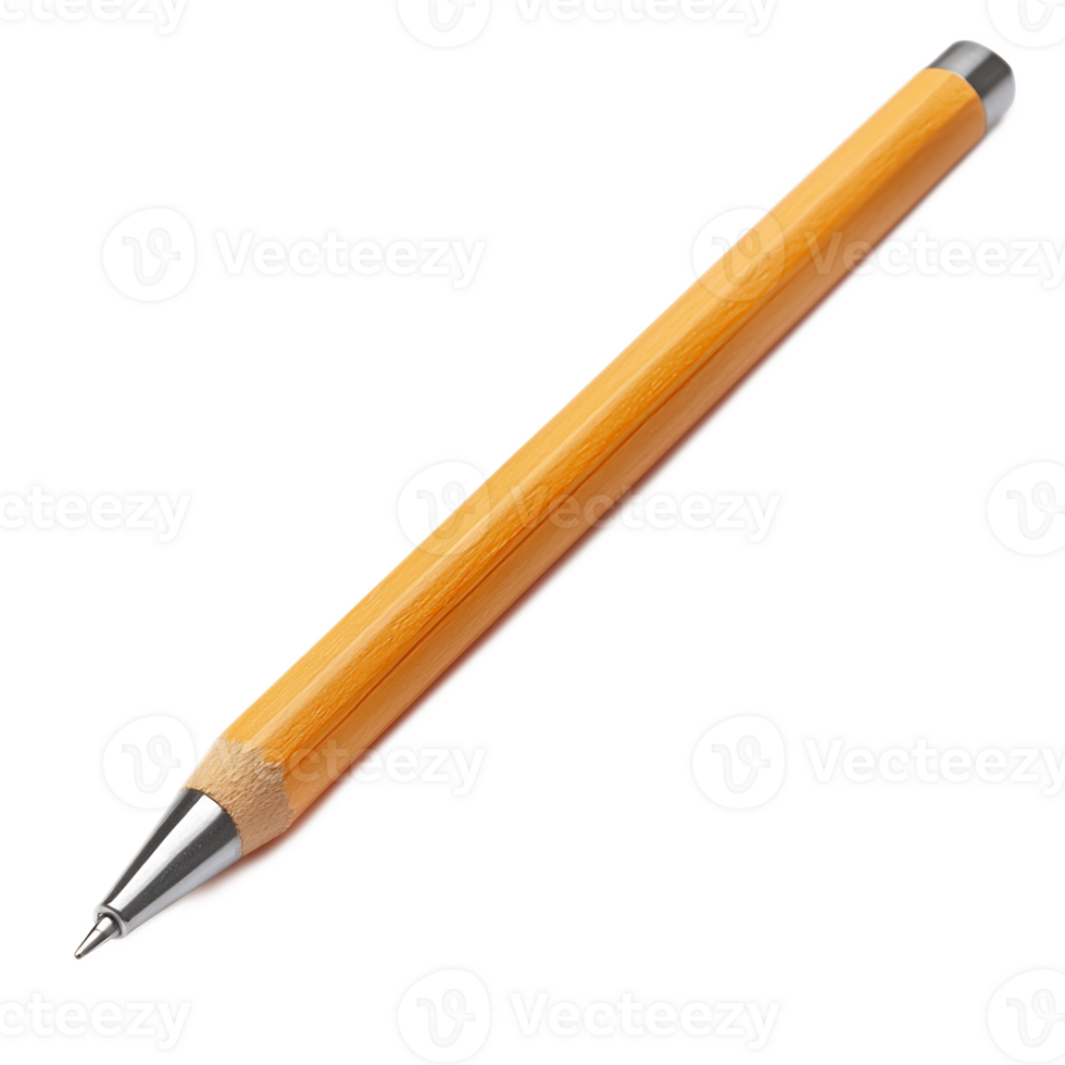 Closeup of Sharpened Wooden Pencil on White Background png