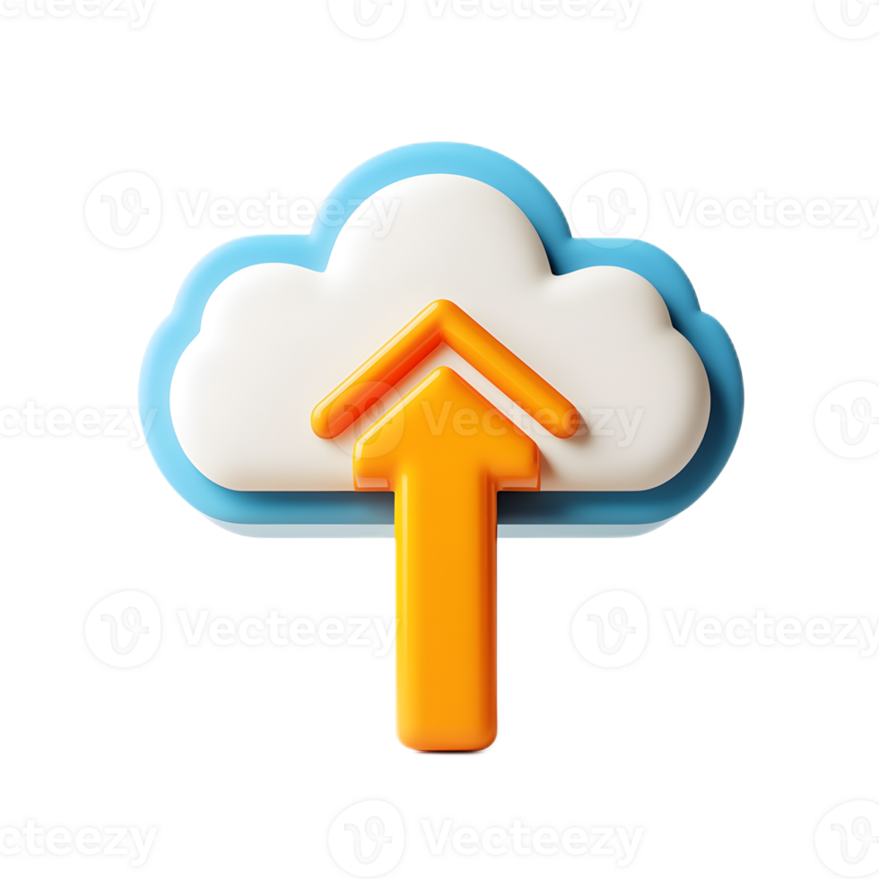 Upward Pointing Arrows on Cloud Shape Symbolizing Data Upload and Transfer png