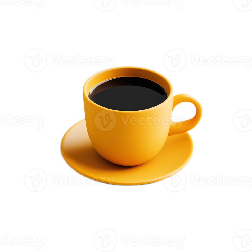 Warm and inviting yellow ceramic coffee mug on simple modern table with soft lighting png