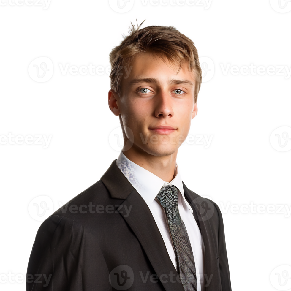 Confident Young Businessman in Formal Suit and Tie Posing for Corporate Portrait png