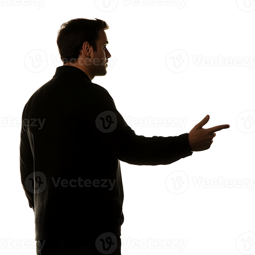 Confident Businessman Gesturing in Presentation or Meeting png